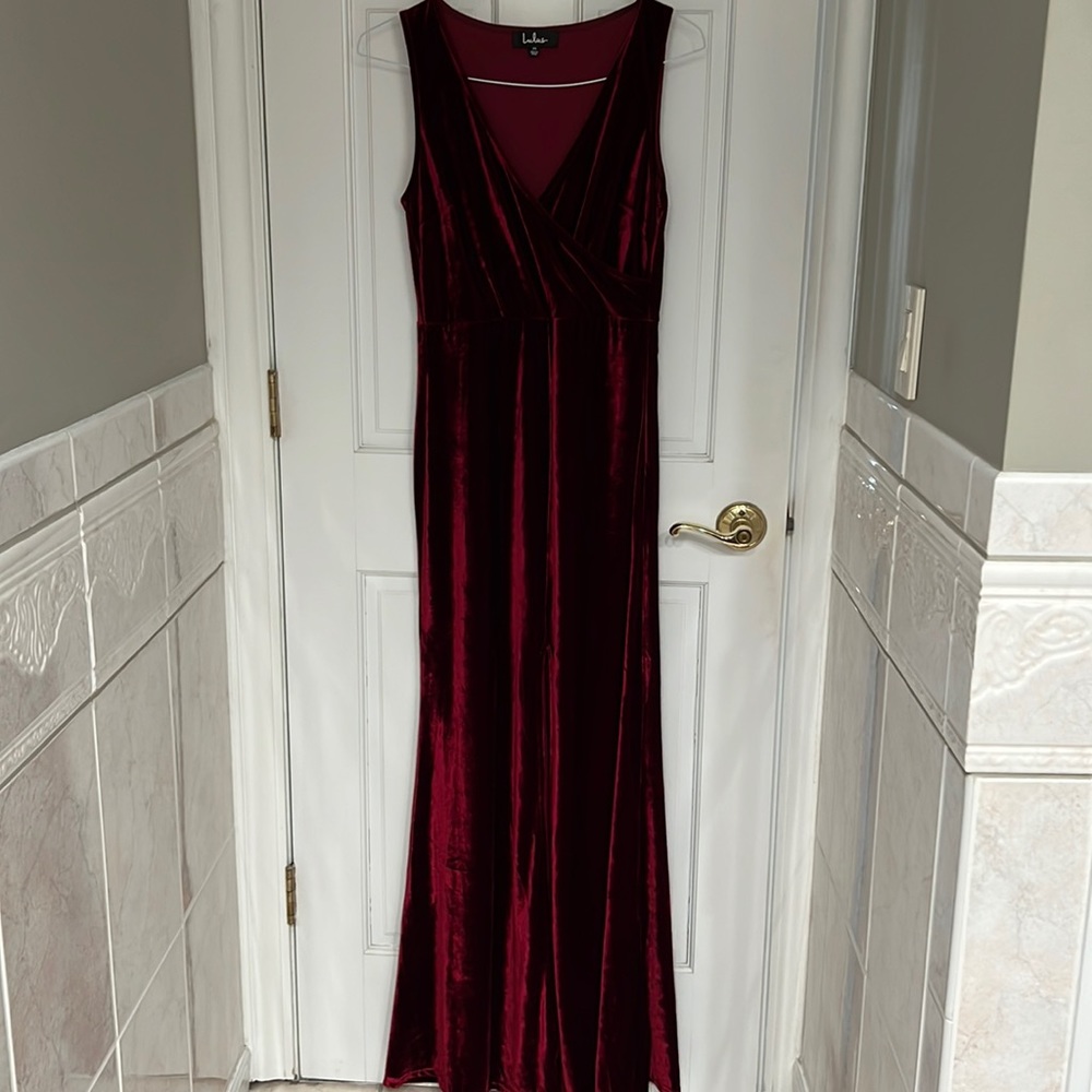 Red Velvet maxi dress